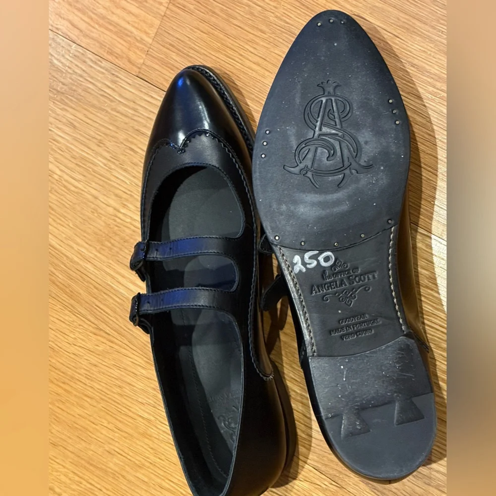 The Office of Angela Scott Black Leather Mary Jane Loafer - Picture 2 of 3